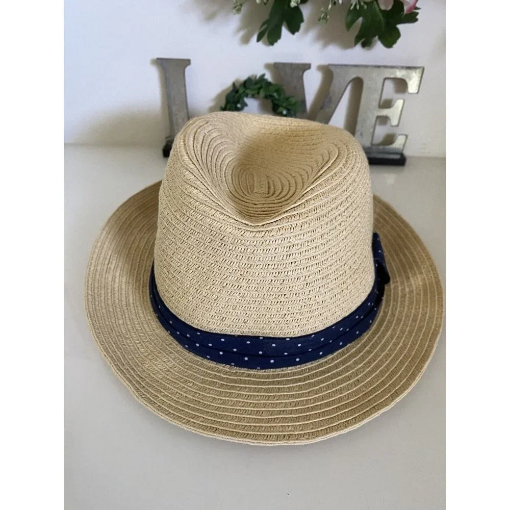 Carter’s 2 Fedora Straw Sun Hats Cap Blue Ribbon For‎ Child 2-4 Mint Condition!